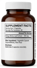 Ooploo Ginkgo Biloba Extract 500mg - 240 Vegetarian Capsules Ooploo